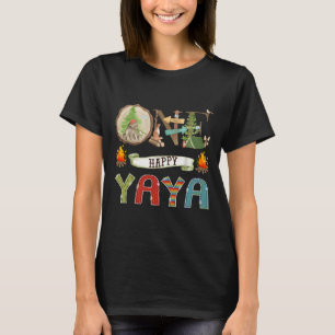One Happy Yaya Camper 1st Birthday Camping Bear T-Shirt