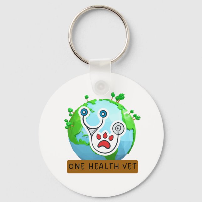 One Health Vet – Vet Global Health Animal Design Key Ring (Front)