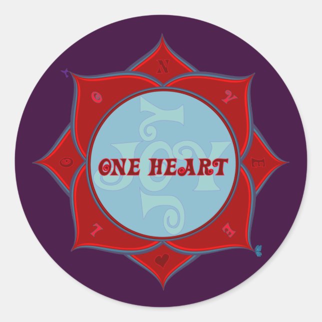 One Heart Lotus Sticker (Front)