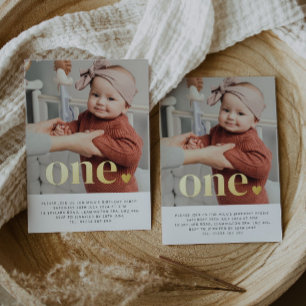 One Heart Photo First Birthday Gold