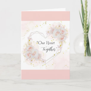 One Heart Together Wedding Greeting Card