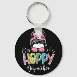 One Hoppy Dispatcher - Easter Bunny 911 Emergency  Key Ring