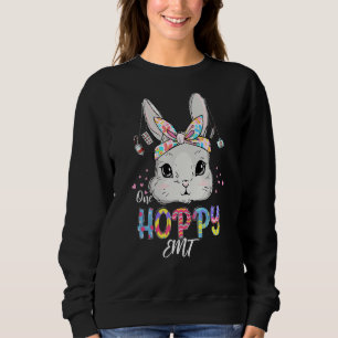 One Hoppy Emt Bunny Easter Eggs Christians Sweatshirt