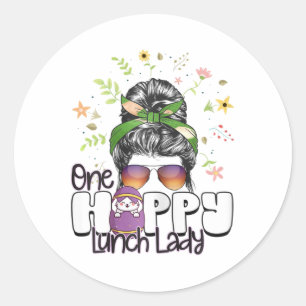 One Hoppy Lunch Cafeteria Staff Easter Day Awesome Classic Round Sticker