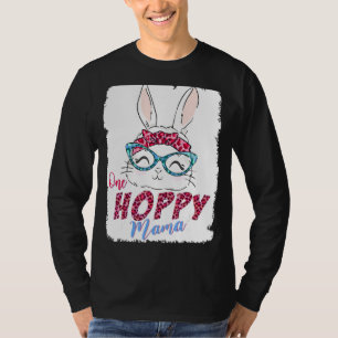 One Hoppy Mama Cute Bunny Leopard Glasses Headband T-Shirt