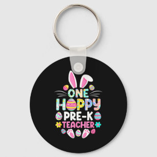 One Hoppy Pre-k Teacher Funny Easter Day  Key Ring