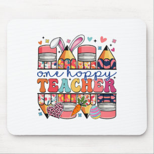One Hoppy Teacher Cute Bunny Easter Day Pencil Tea Mouse Pad