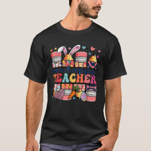 One Hoppy Teacher Cute Bunny Easter Day Pencil Tea T-Shirt