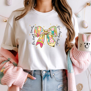One Hoppy Teacher Easter Tee; Cute Bow Coquette T-Shirt