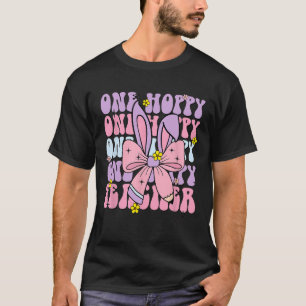 One Hoppy Teacher Retro Bunny Easter Teacher Appre T-Shirt