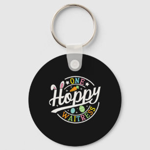 One Hoppy Waitress Bunny Ears Funny Easter Day Wai Key Ring