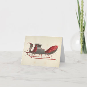 One Horse Open Sleigh - Christmas Card