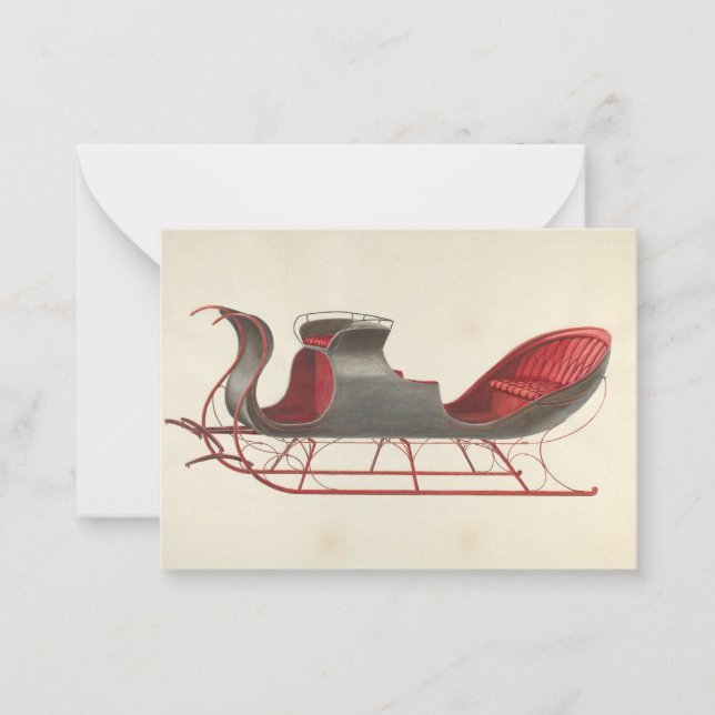 One Horse Open Sleigh - Christmas Card (Front)
