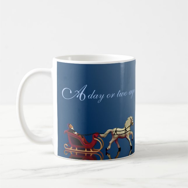 One-Horse Open Sleigh Christmas Coffee Mug (Left)