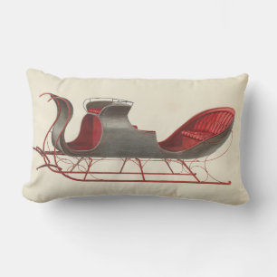 One Horse Open Sleigh - Christmas Lumbar Cushion