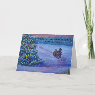One Horse Sleigh Christmas Card