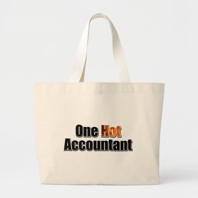 One Hot Accountant Large Tote Bag (Front)