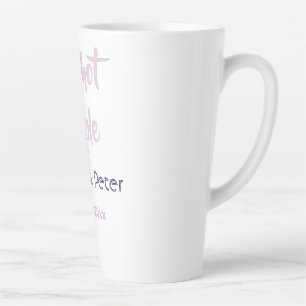 One hot couple add name purple pastel retro modern latte mug