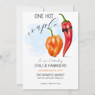 One Hot Couple Hot Pepper Wedding Invitation