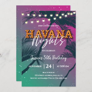 One Hot Havana Night Birthday Invitation