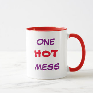 One Hot Mess   11 oz Red Ringer Mug