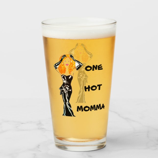 ONE HOT MOMMA  GLASS (Front Filled)