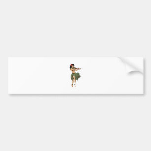 One Hula Girl Dancing Bumper Sticker