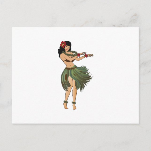 One Hula Girl Dancing Postcard (Front)
