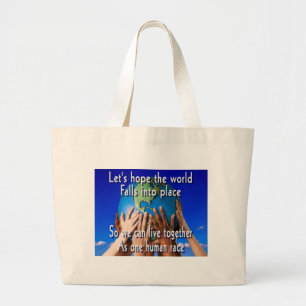 One human race large tote bag