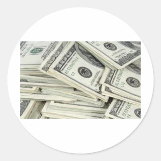 One Hundered Dollar Bills Classic Round Sticker