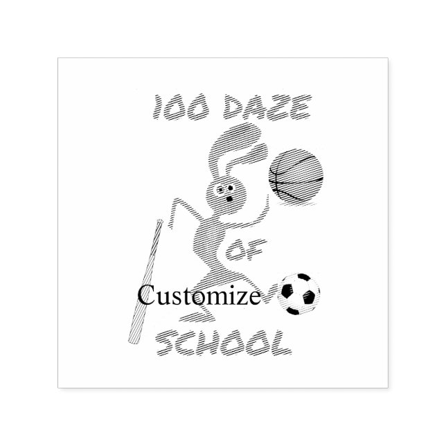One Hundred Daze Of School Thunder_Cove  Self-inking Stamp (Design)