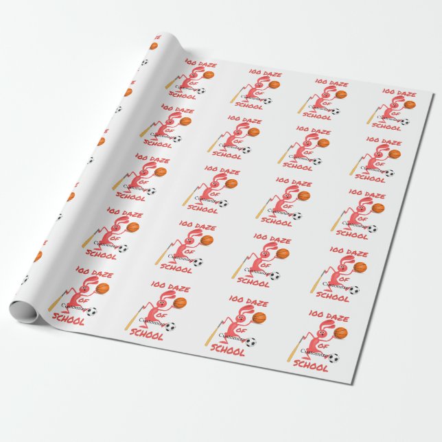One Hundred Daze Of School Thunder_Cove  Wrapping Paper (Unrolled)