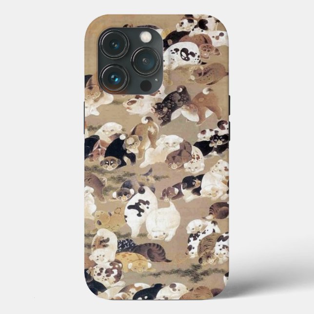 One Hundred Dogs Illustration by Ito Jakuchu Case-Mate iPhone Case (Back)