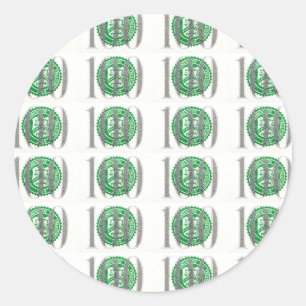 One Hundred Dollar Bill Classic Round Sticker