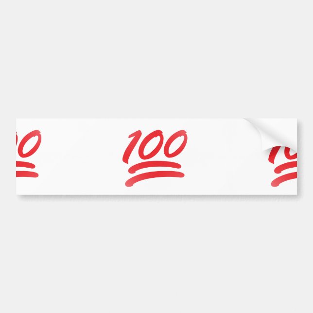 one hundred emoji bumper sticker (Front)