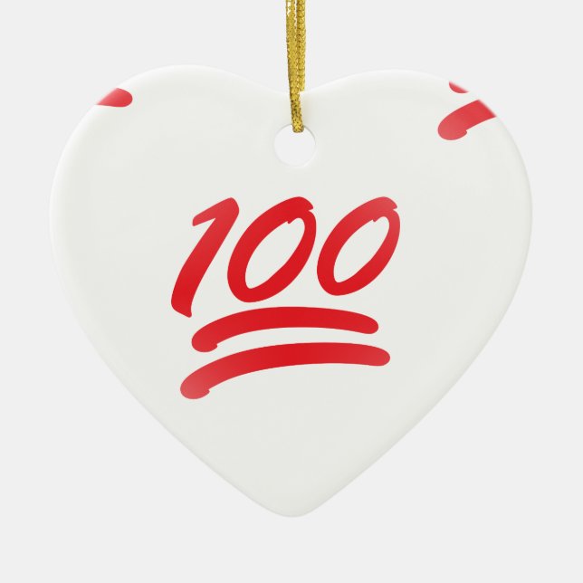 one hundred emoji ceramic ornament (Front)