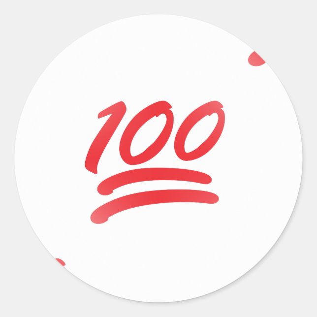 one hundred emoji classic round sticker (Front)