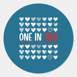 One In 100 Chd Awareness Congenital Heart Disease  Classic Round Sticker