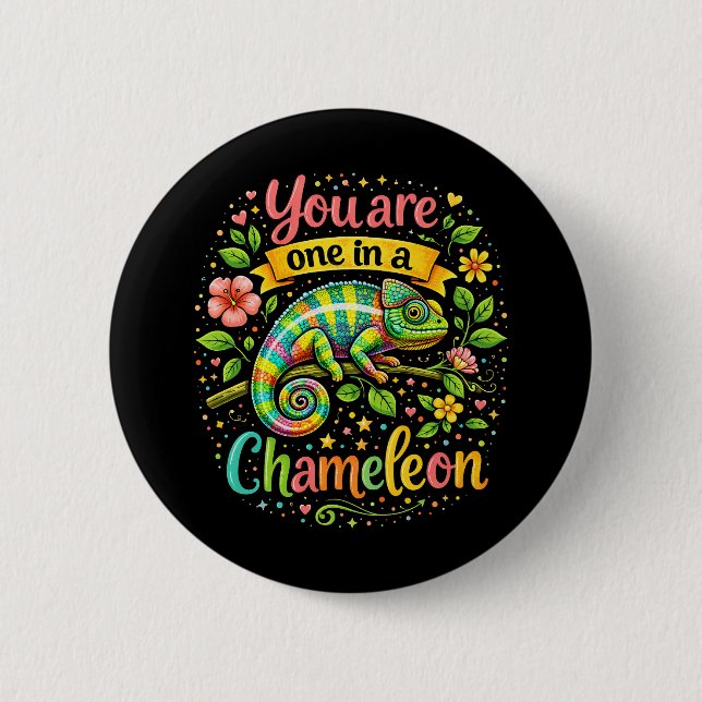 One in a Chameleon 6 Cm Round Badge (Front)