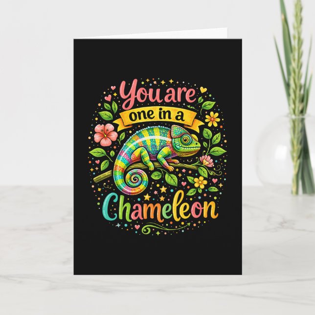One in a Chameleon Holiday Card (Front)