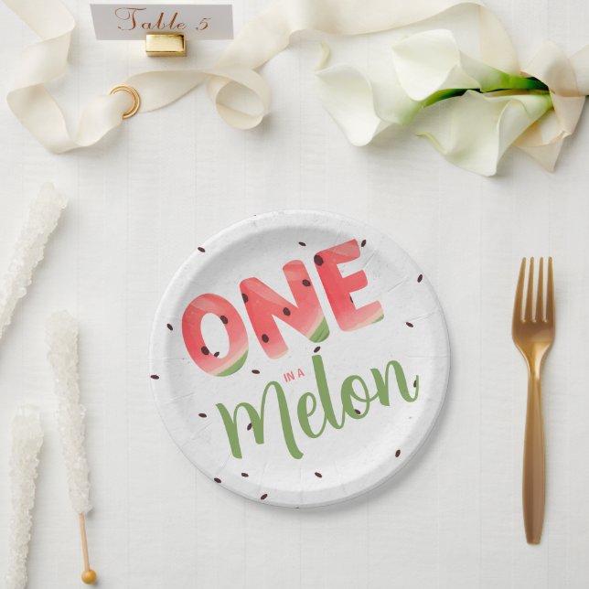 One in a Mellon Paper Plate (Wedding)