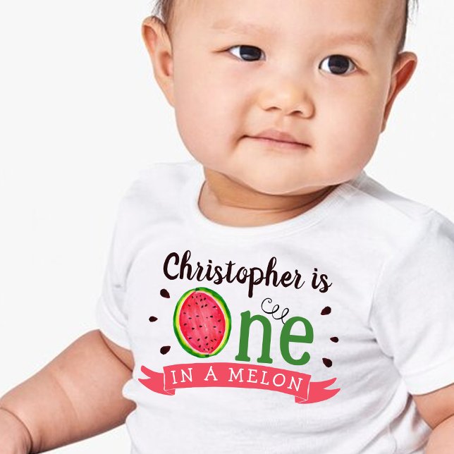 One In A Melon 1st Birthday Baby T-Shirt (Creator Uploaded)