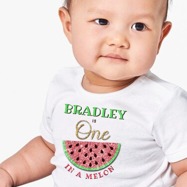 One In A Melon 1st Birthday Baby T-Shirt (Creator Uploaded)