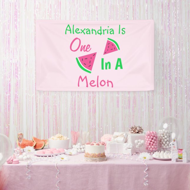 One In A Melon 1st Birthday Banner (Party)