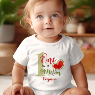 One In A Melon 1st Birthday Boy Baby Bodysuit