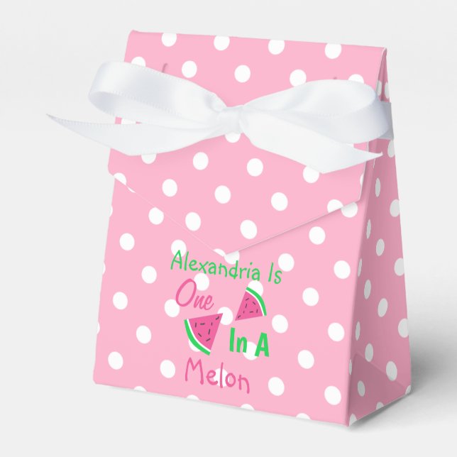 One In A Melon 1st Birthday Favour Box (Front Side)