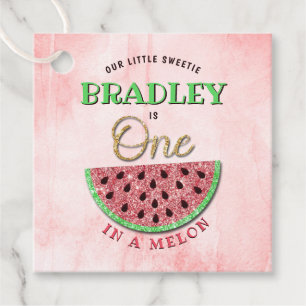 One In A Melon 1st Birthday Favour Tags