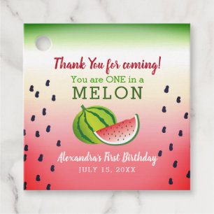 One in a Melon 1st Birthday Favour Tags