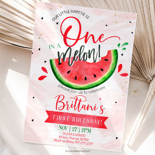 One In A Melon 1st Birthday Invitation