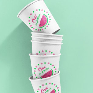 One In A Melon 1st Birthday Paper Cups